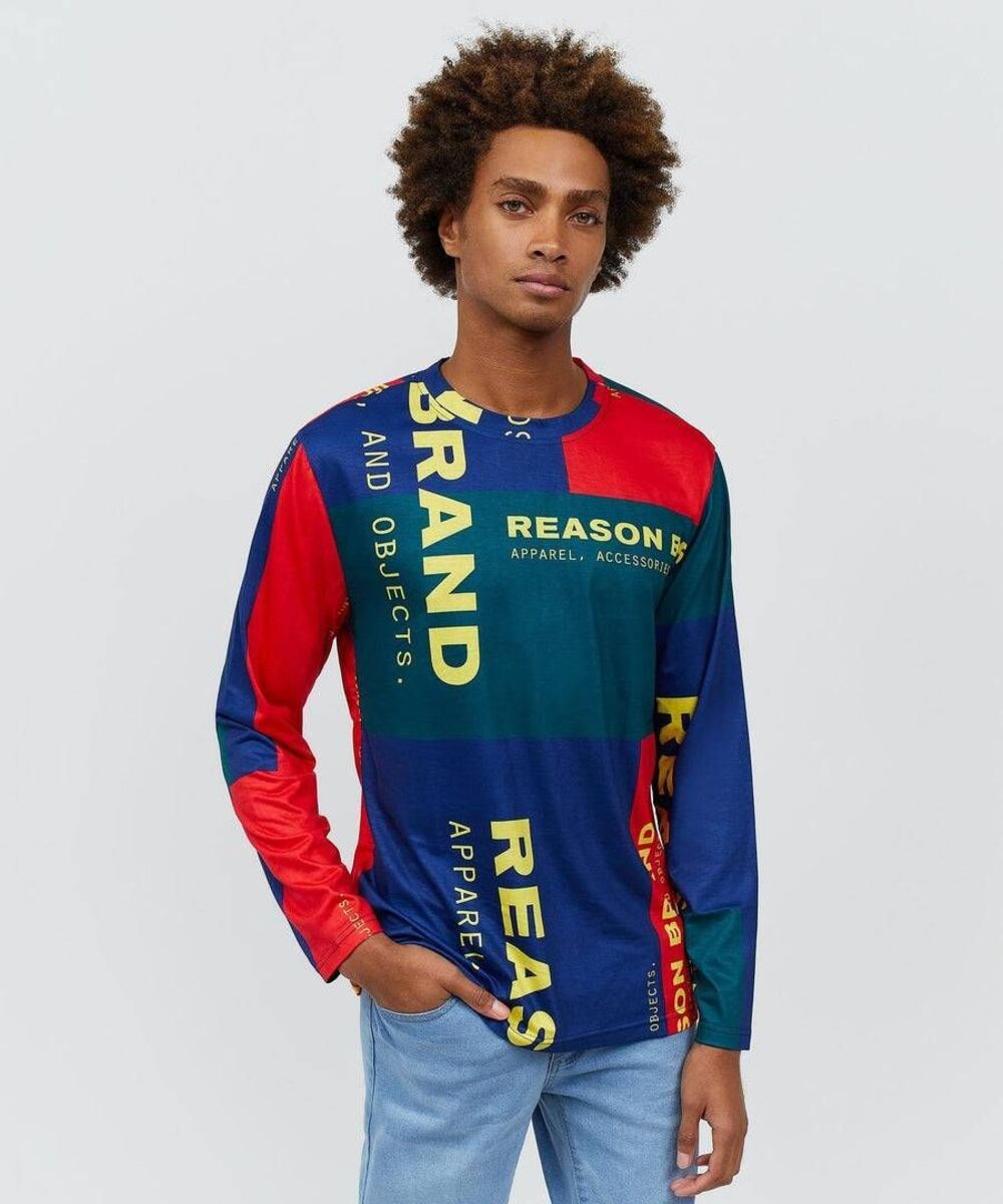New XXL Reason Arseno Multicolor Long Sleeve Streetware Casual Tee Tshirt Shirt